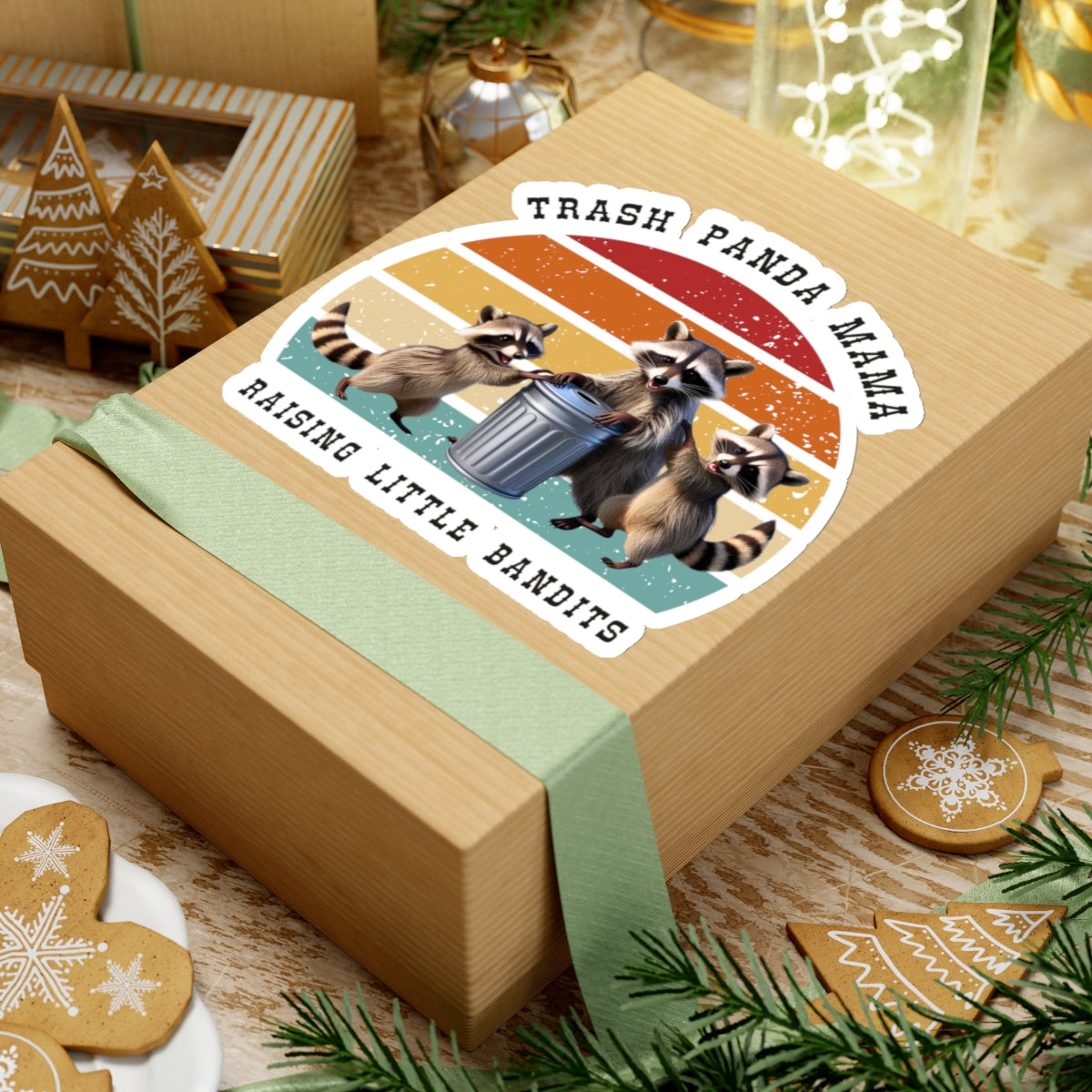 Trash Panda Retro Raccoon Sticker