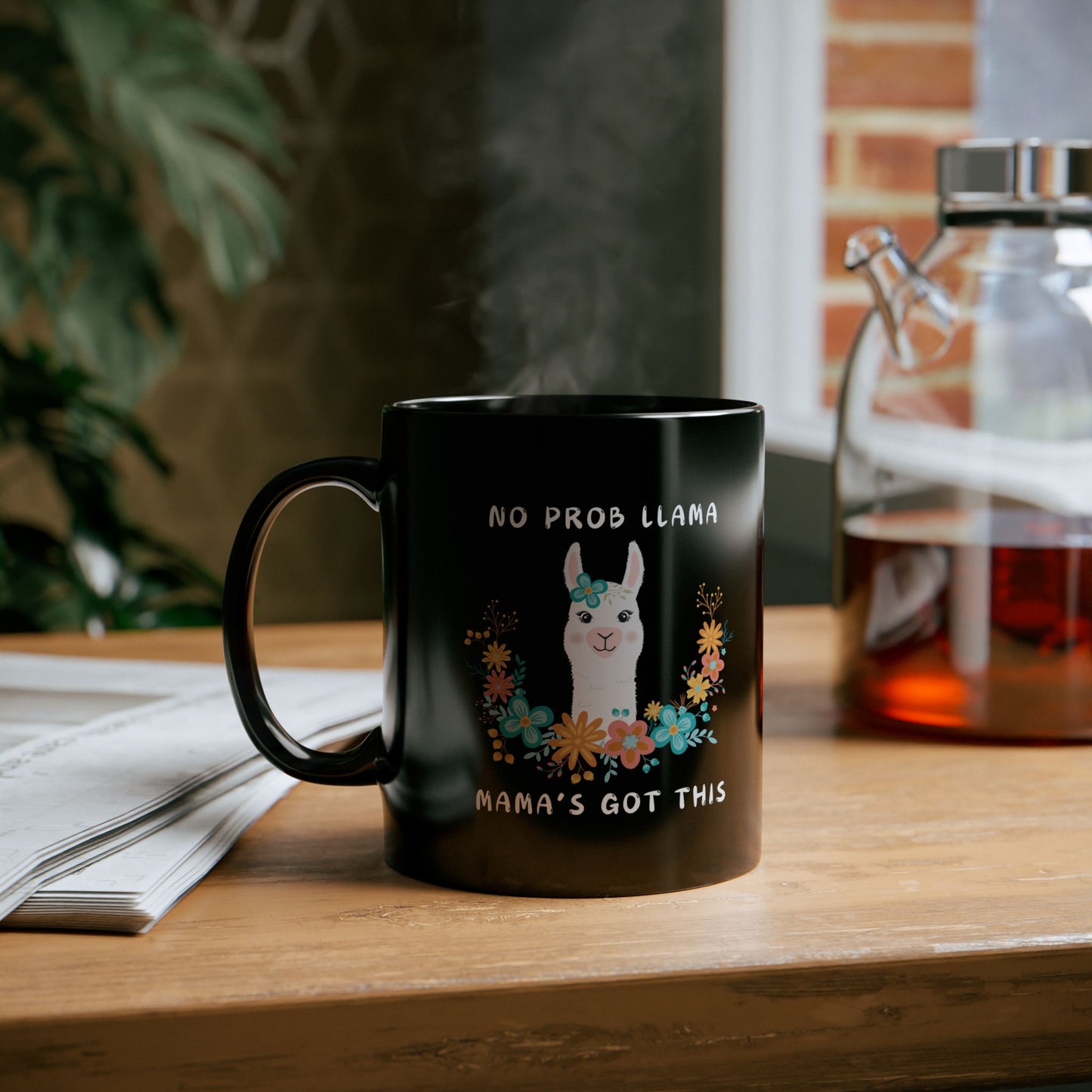 Llama Mama Flowers Mug